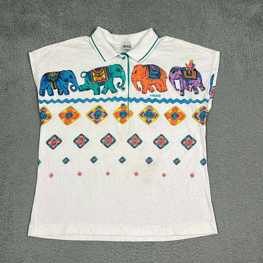Vintage 90’s Head Sport Elephant Collared Polo